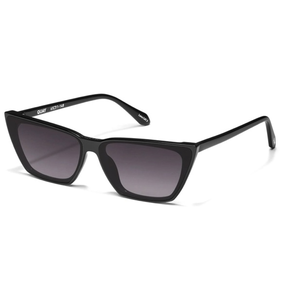 QUAY Bad Habit Sunglasses Black Frame Grey Lens Cat Eye Retro NWT - Picture 6 of 13